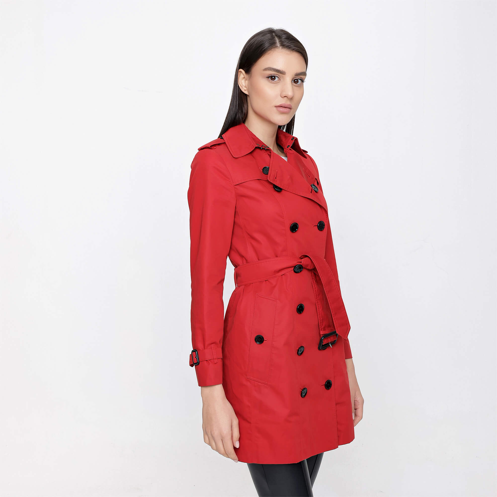 Burberry - Red Cotton & Polyamide Trench Coat